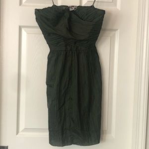 Jcrew silk strapless in forest green